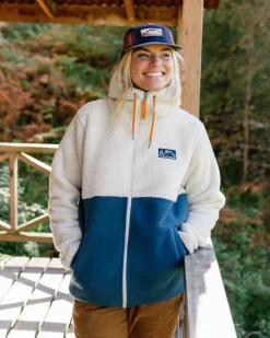 Nestling Sherpa Kapuzen-Fleece - Gezeitenblau