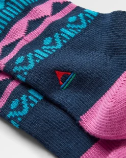 Nettle Organische Gemusterte Socken - Tiefes Marineblau