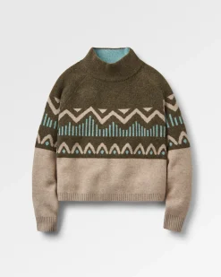 Nettle Recycelter Gestrickter Pullover - Khaki