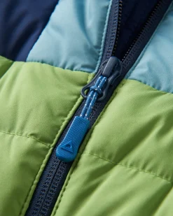 Northstar Daunenjacke aus recyceltem Material - Sattes Marineblau/Birnengrün/Arktis
