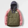 Ocean recycelte isolierte 1/2 Zip Jacke - Staubige Olive