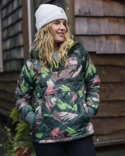 Ocean recycelte isolierte 1/2 Zip Jacke - Abstrakte Bergtanne