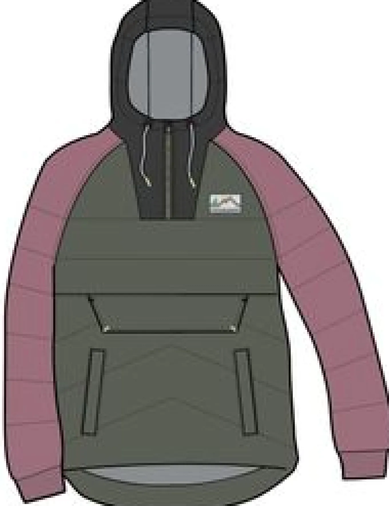 Ocean recycelte isolierte 1/2 Zip Jacke - Staubige Olive
