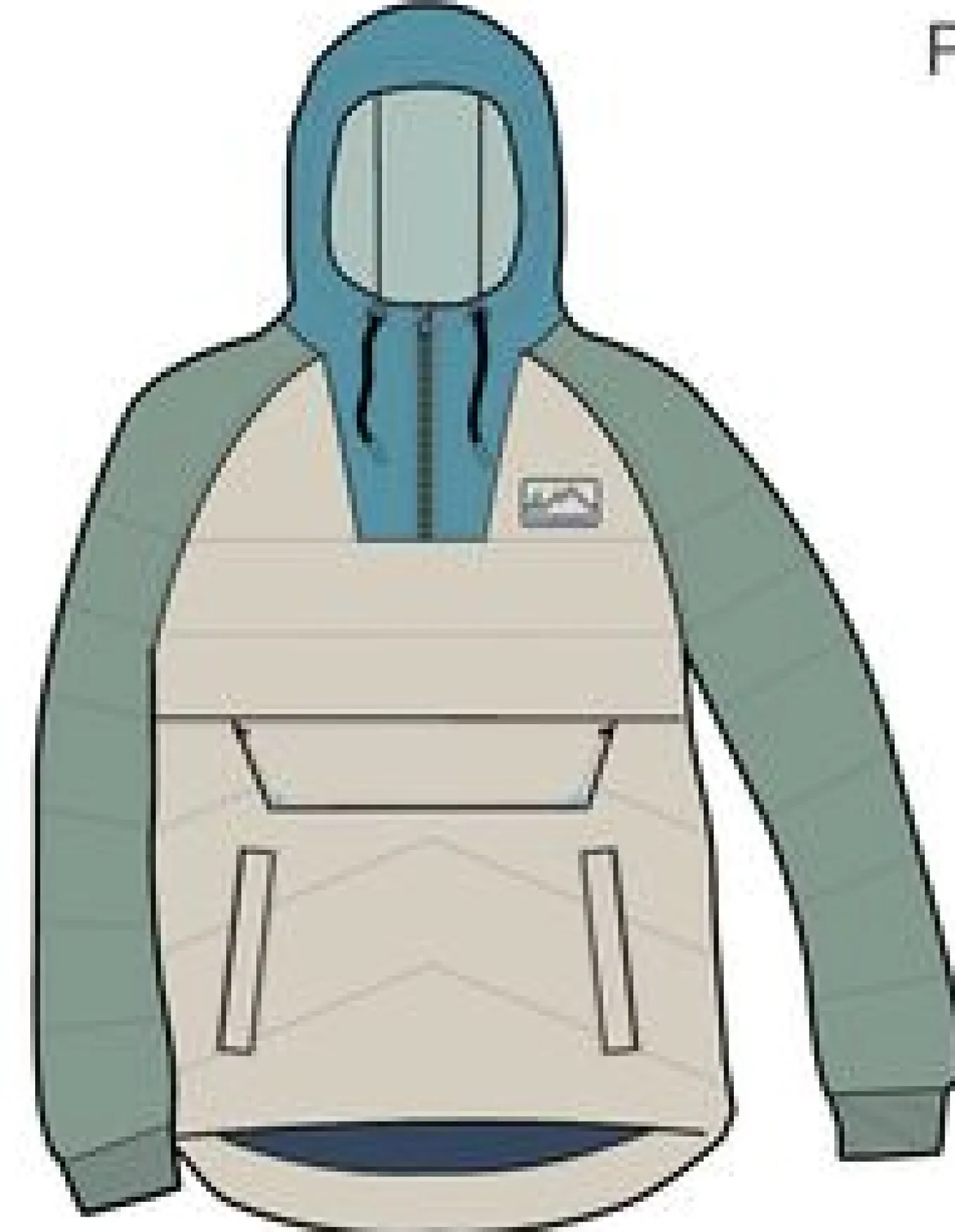 Ocean recycelte isolierte 1/2 Zip Jacke - Kieselgrau