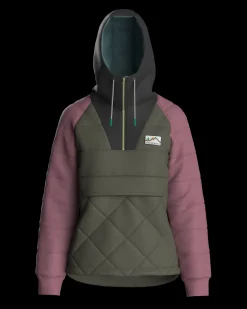 Ocean recycelte isolierte 1/2 Zip Jacke - Staubige Olive