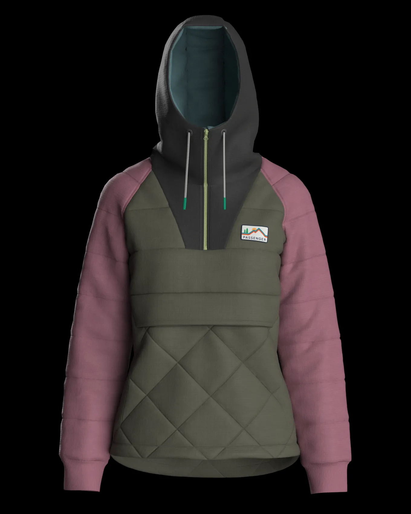 Ocean recycelte isolierte 1/2 Zip Jacke - Staubige Olive