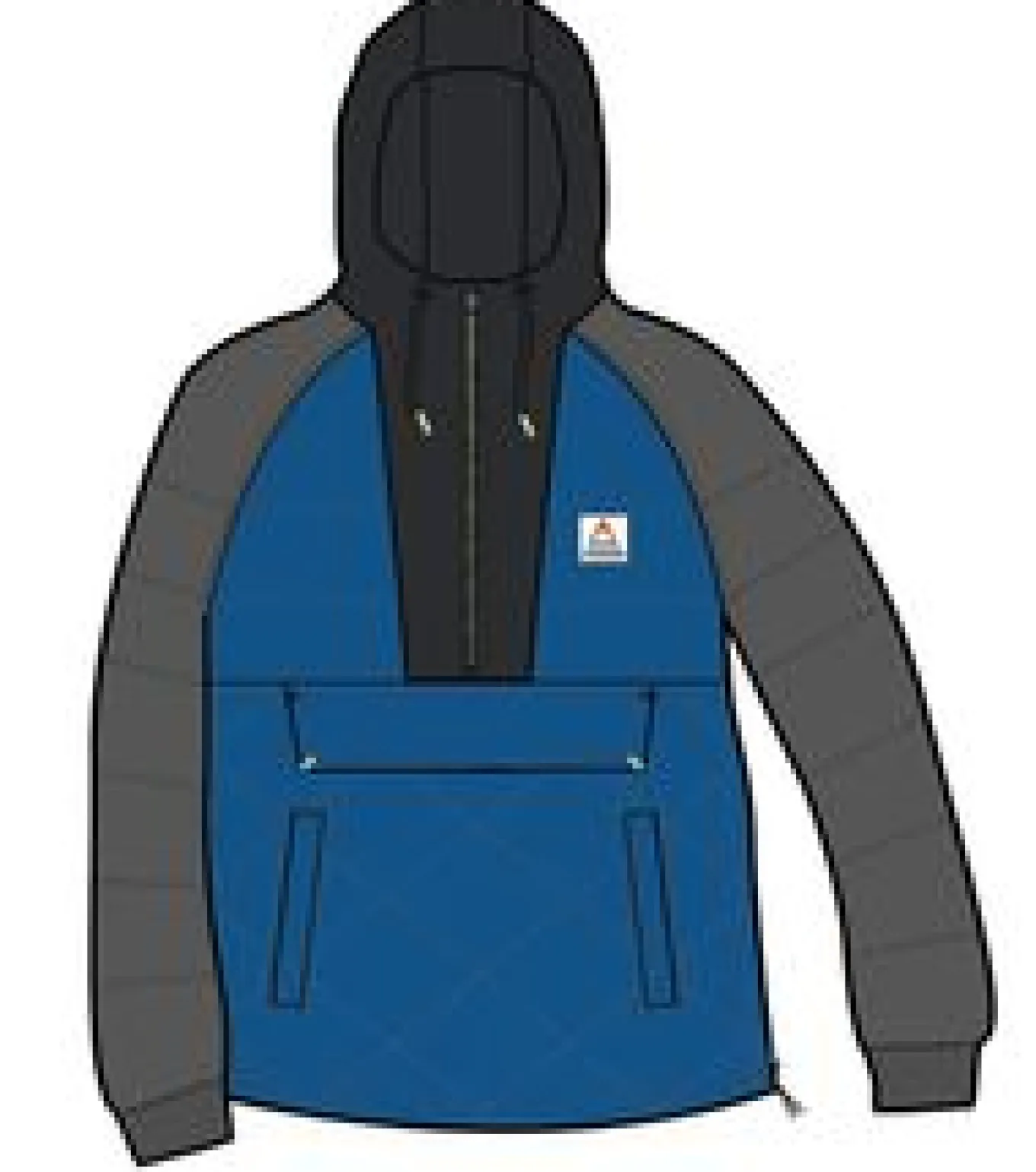 Oceanic Recycled Insulated 1/2 Zip Jacket - Azure Blue/Charcoal