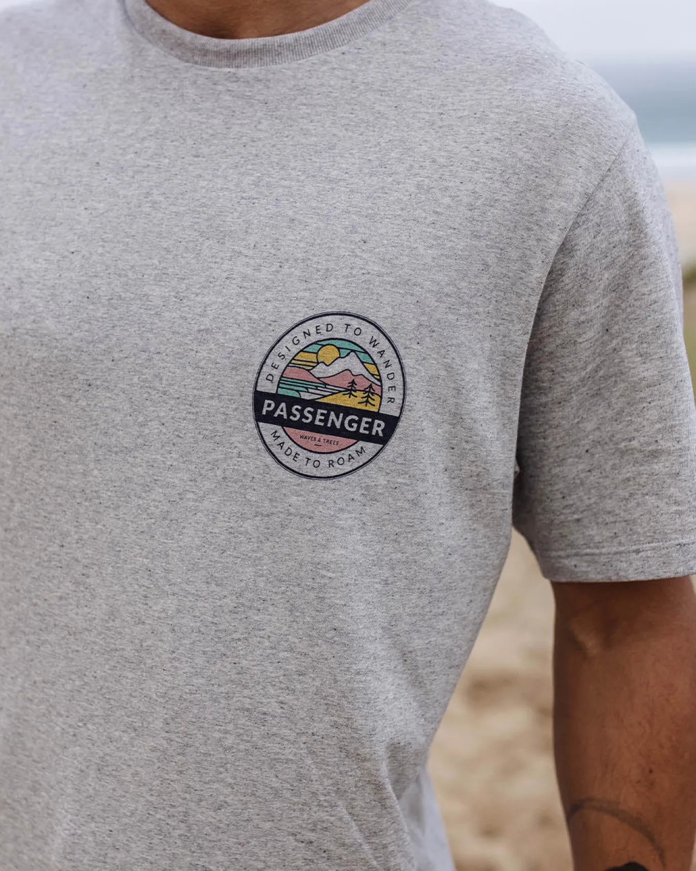 Odyssey Recyceltes Baumwoll-T-Shirt - Graumeliert