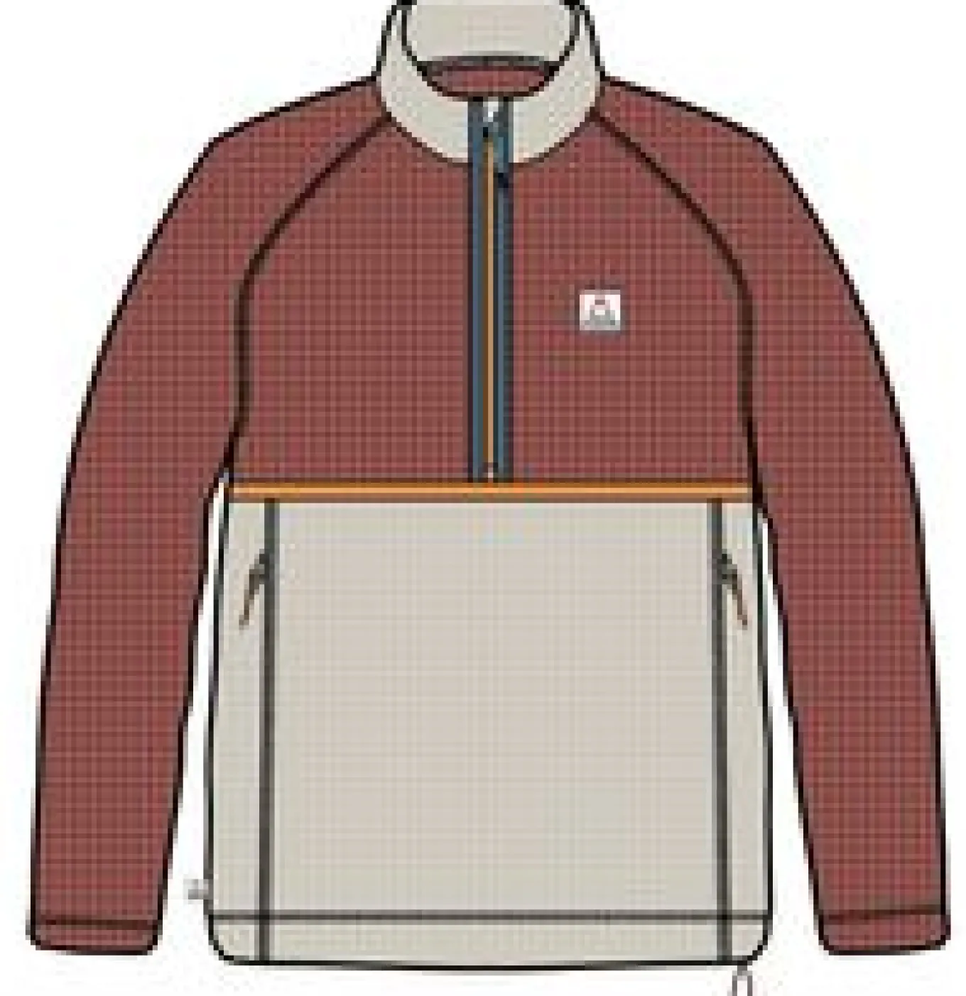 Off Trail recycelter Grid-Polarfleece - Rotocker/Birke