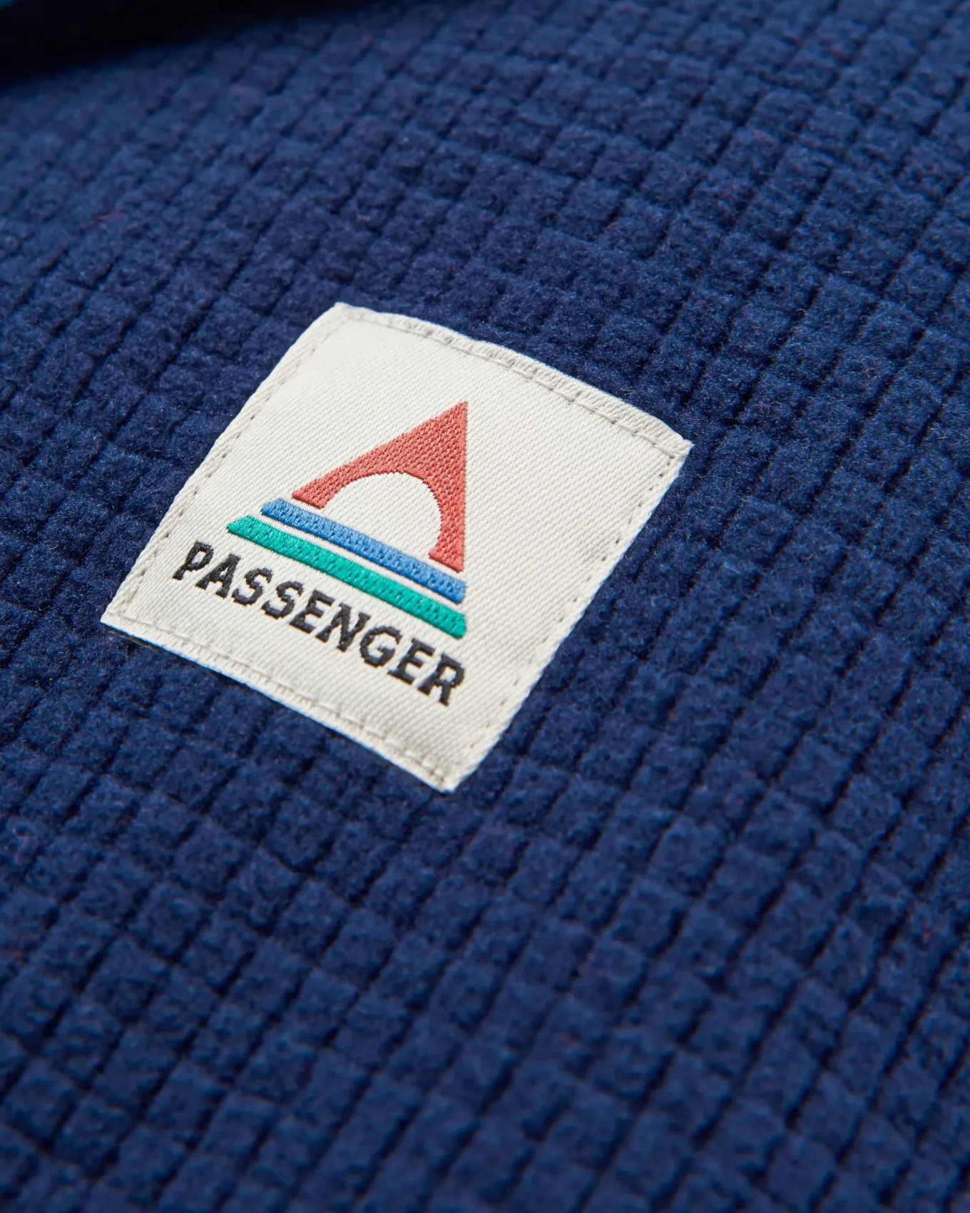 Off Trail recycelter Grid-Polarfleece - Sattes Marineblau/Grüner See