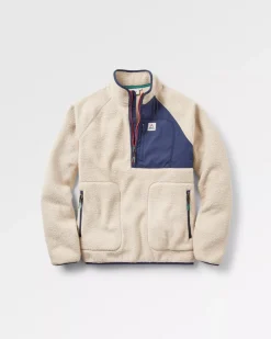 Offgrid 2.0 1/2 Zip Recyceltes Sherpa-Fleece - Haferflocken/Marineblau