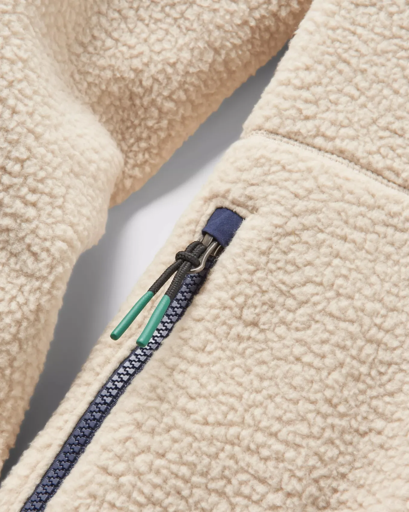 Offgrid 2.0 1/2 Zip Recyceltes Sherpa-Fleece - Haferflocken/Marineblau