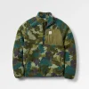 Offroad Recycelter Sherpa-Fleece mit halbem Reißverschluss - Alpen-Tarnung Khaki