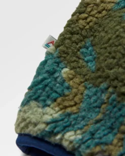 Offroad Recycelter Sherpa-Fleece mit halbem Reißverschluss - Alpen-Tarnung Khaki