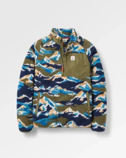 Offroad recycelter Tiefenflor-Sherpa-Fleece - Bergszenen-Khaki