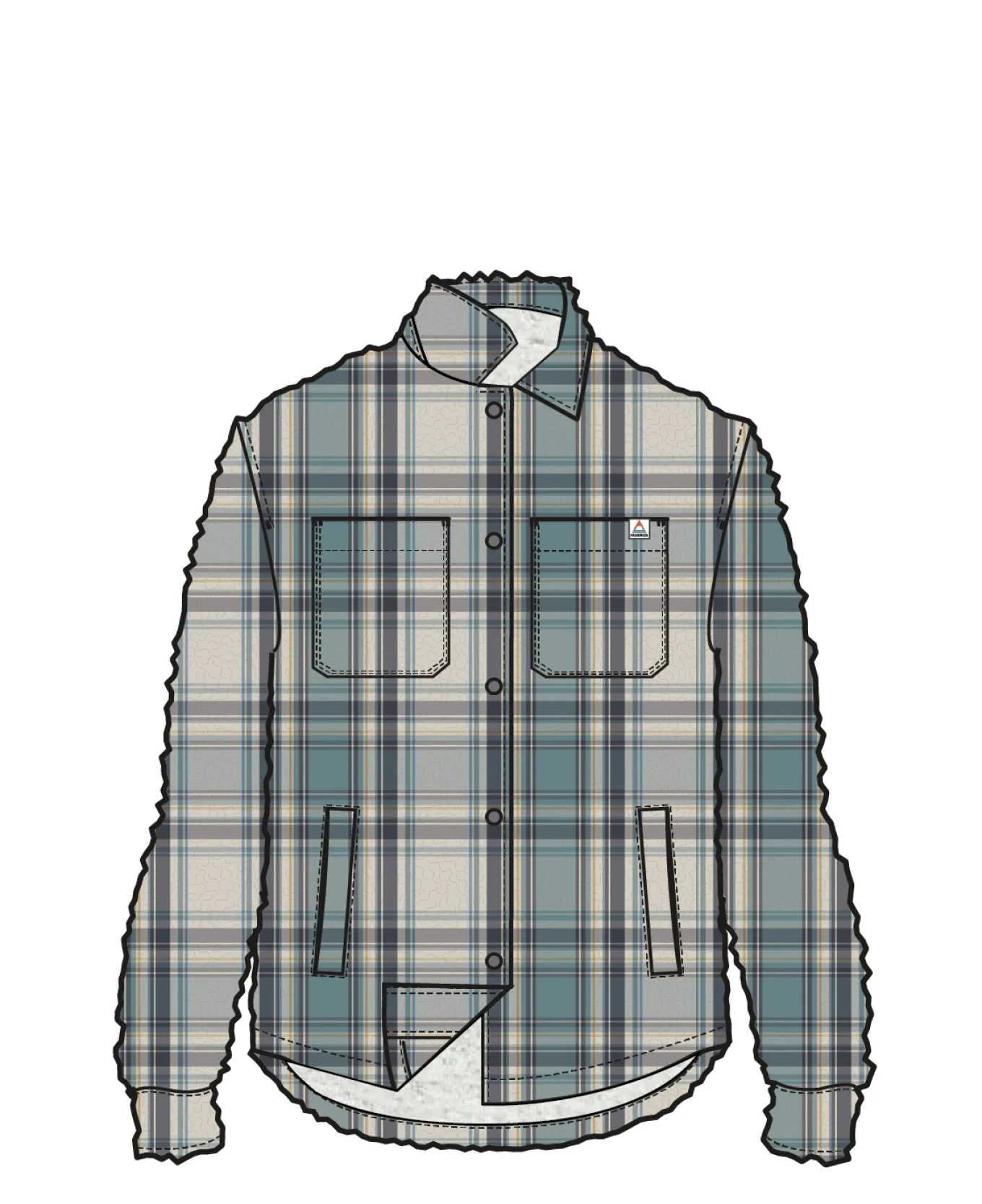 Orion recyceltes Polar-Fleece-Hemd - Haferflocken/Arktis-Karo