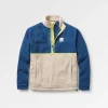 Overlook recyceltes Polar-Fleece im Gitterdesign - Dunkles Denim/Kieselgrau