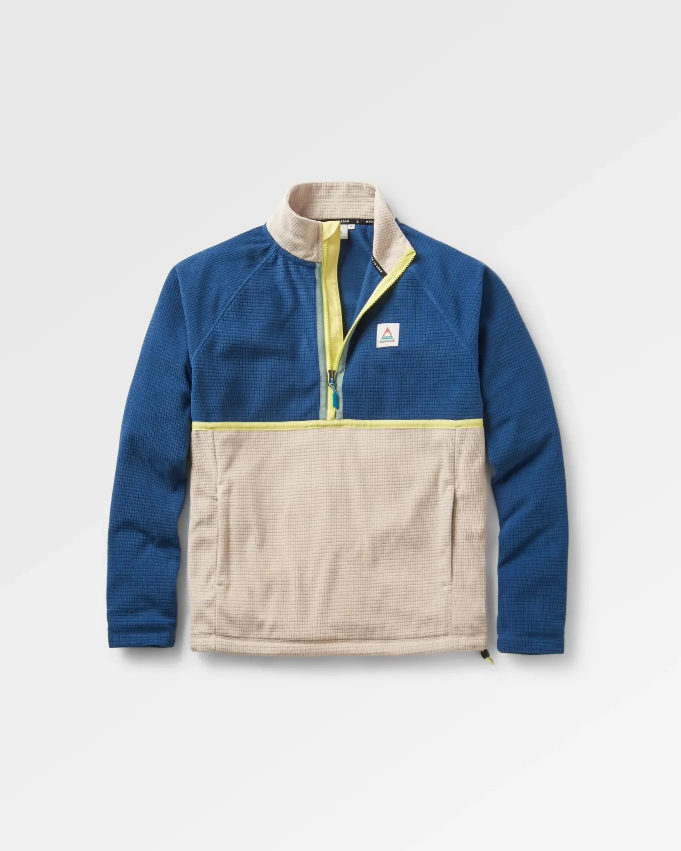 Overlook recyceltes Polar-Fleece im Gitterdesign - Dunkles Denim/Kieselgrau