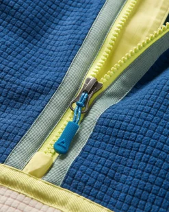 Overlook recyceltes Polar-Fleece im Gitterdesign - Dunkles Denim/Kieselgrau