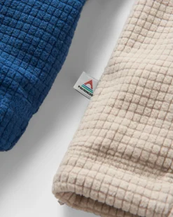 Overlook recyceltes Polar-Fleece im Gitterdesign - Dunkles Denim/Kieselgrau