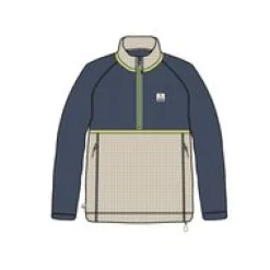 Overlook recyceltes Polar-Fleece im Gitterdesign - Dunkles Denim/Kieselgrau