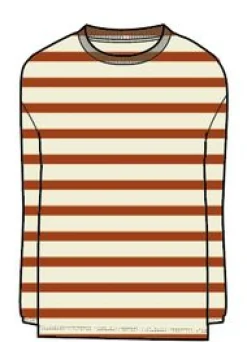 Panorama Gestreiftes Langarmshirt - Glasierter Ingwer