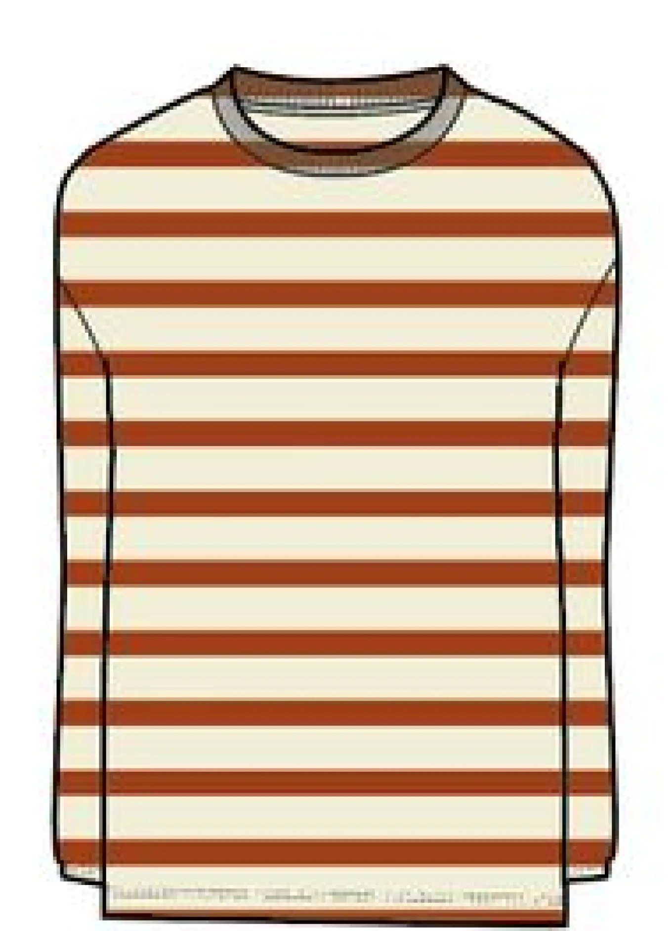 Panorama Gestreiftes Langarmshirt - Glasierter Ingwer