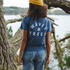 Penida recyceltes Baumwoll-T-Shirt - Dunkler Denim
