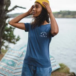 Penida recyceltes Baumwoll-T-Shirt - Dunkler Denim