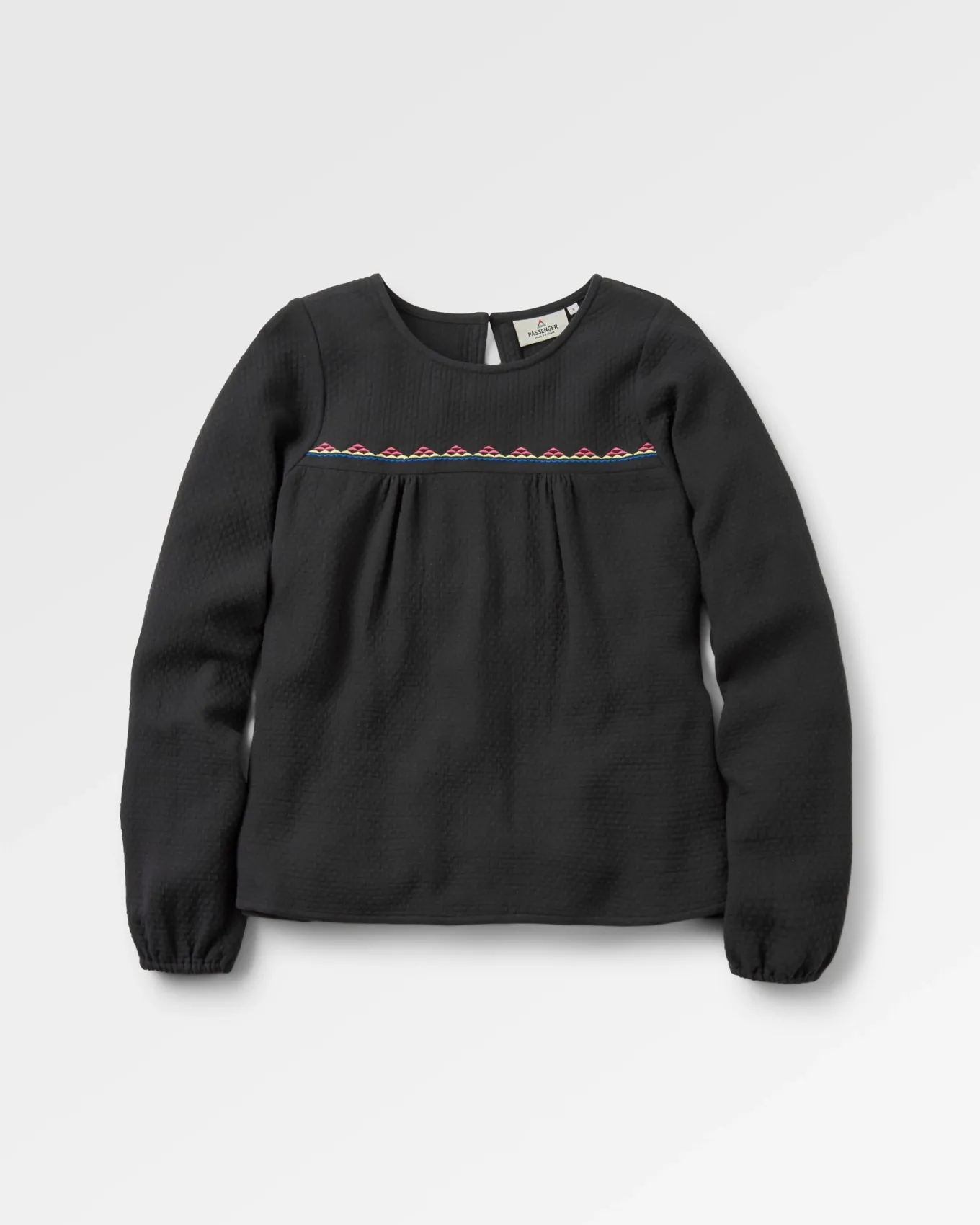 Petal Bio-Baumwoll-Langarmshirt - Schwarz