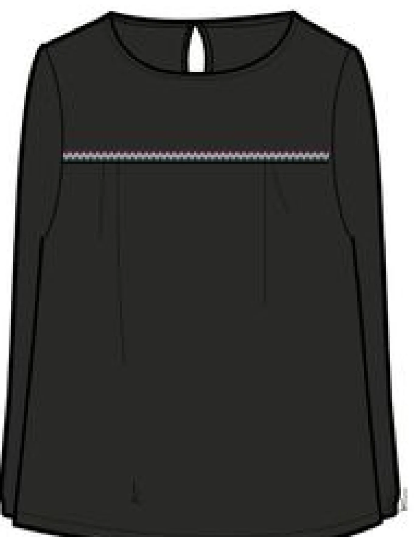 Petal Bio-Baumwoll-Langarmshirt - Schwarz