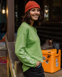 Phoenix Recyceltes Baumwoll Sweatshirt Oversized - Birnengrün