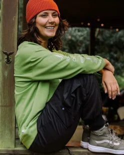 Phoenix Recyceltes Baumwoll Sweatshirt Oversized - Birnengrün