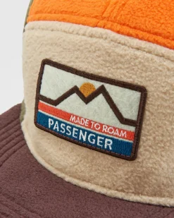 Pine recycelte Polar-Fleece-Mütze - Sonnenaufgang Orange Multi