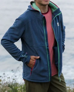 Pinegrove recyceltes Polartec® Fleece Hoodie - Dunkel Meliertes Denim