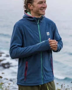 Pinegrove recyceltes Polartec® Fleece Hoodie - Dunkel Meliertes Denim
