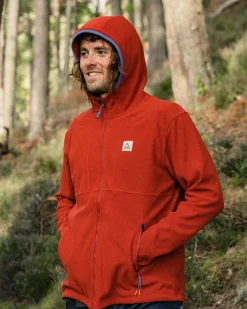 Pinegrove recyceltes Polartec® Fleece Hoodie - Roter Ocker