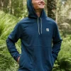 Point recycelter Grid Polar Fleece Kapuzenpullover - Dunkler Denim