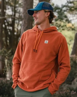 Point recycelter Grid Polar Fleece Kapuzenpullover - Gebrannter Ton
