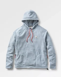 Point recycelter Grid Polar Fleece Kapuzenpullover - Graumeliert