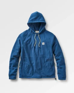 Point recycelter Grid Polar Fleece Kapuzenpullover - Dunkler Denim