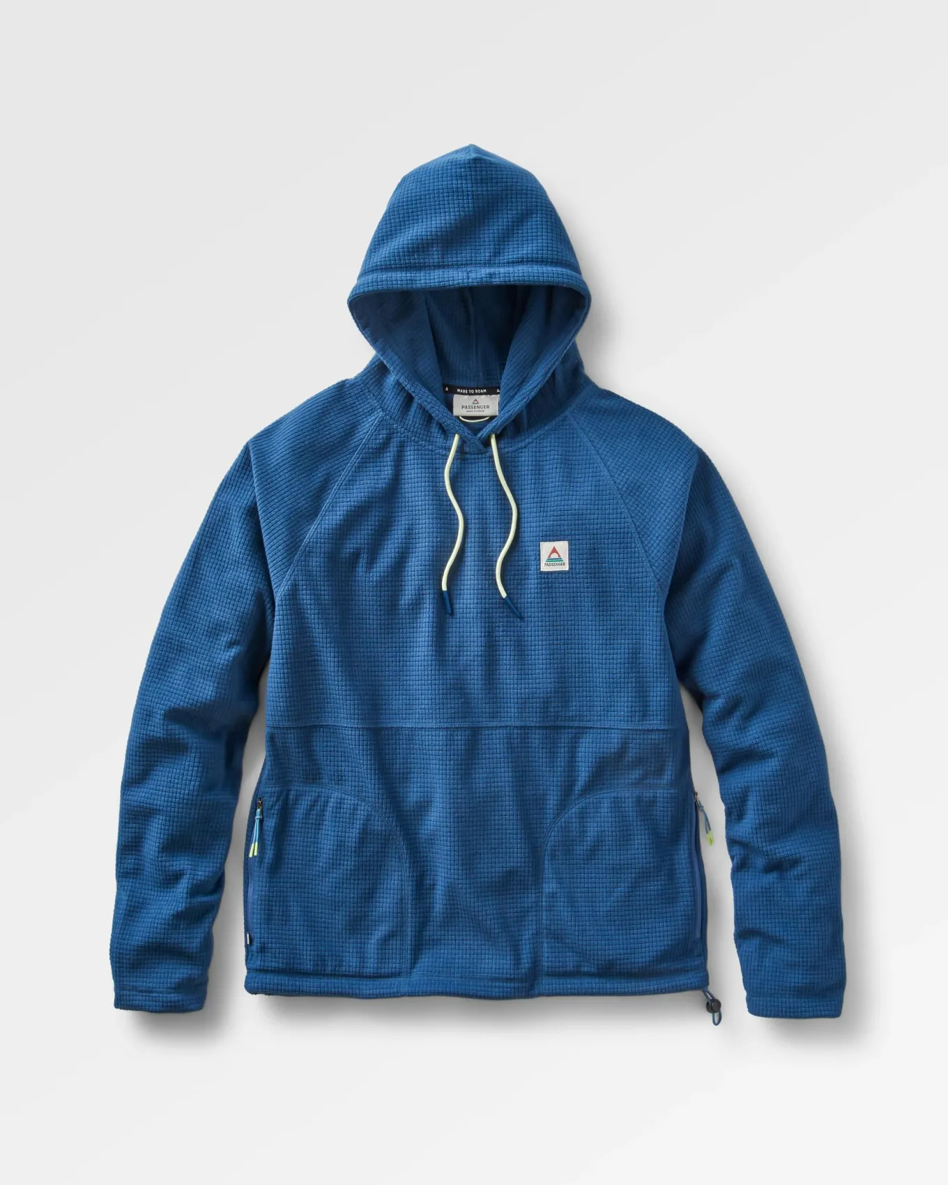 Point recycelter Grid Polar Fleece Kapuzenpullover - Dunkler Denim