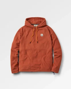 Point recycelter Grid Polar Fleece Kapuzenpullover - Gebrannter Ton