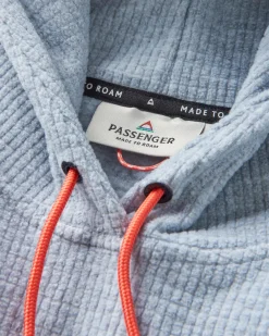 Point recycelter Grid Polar Fleece Kapuzenpullover - Graumeliert