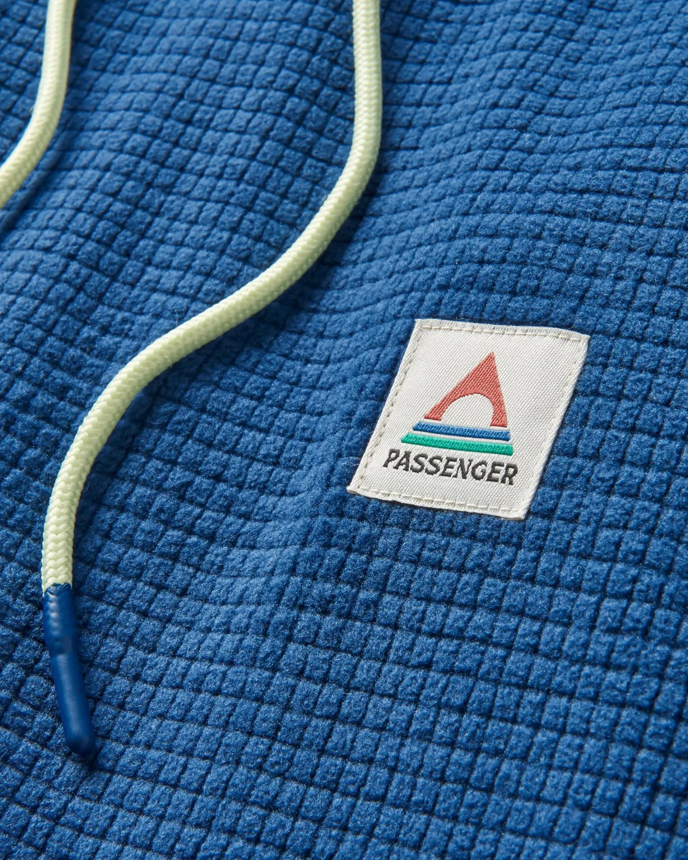 Point recycelter Grid Polar Fleece Kapuzenpullover - Dunkler Denim