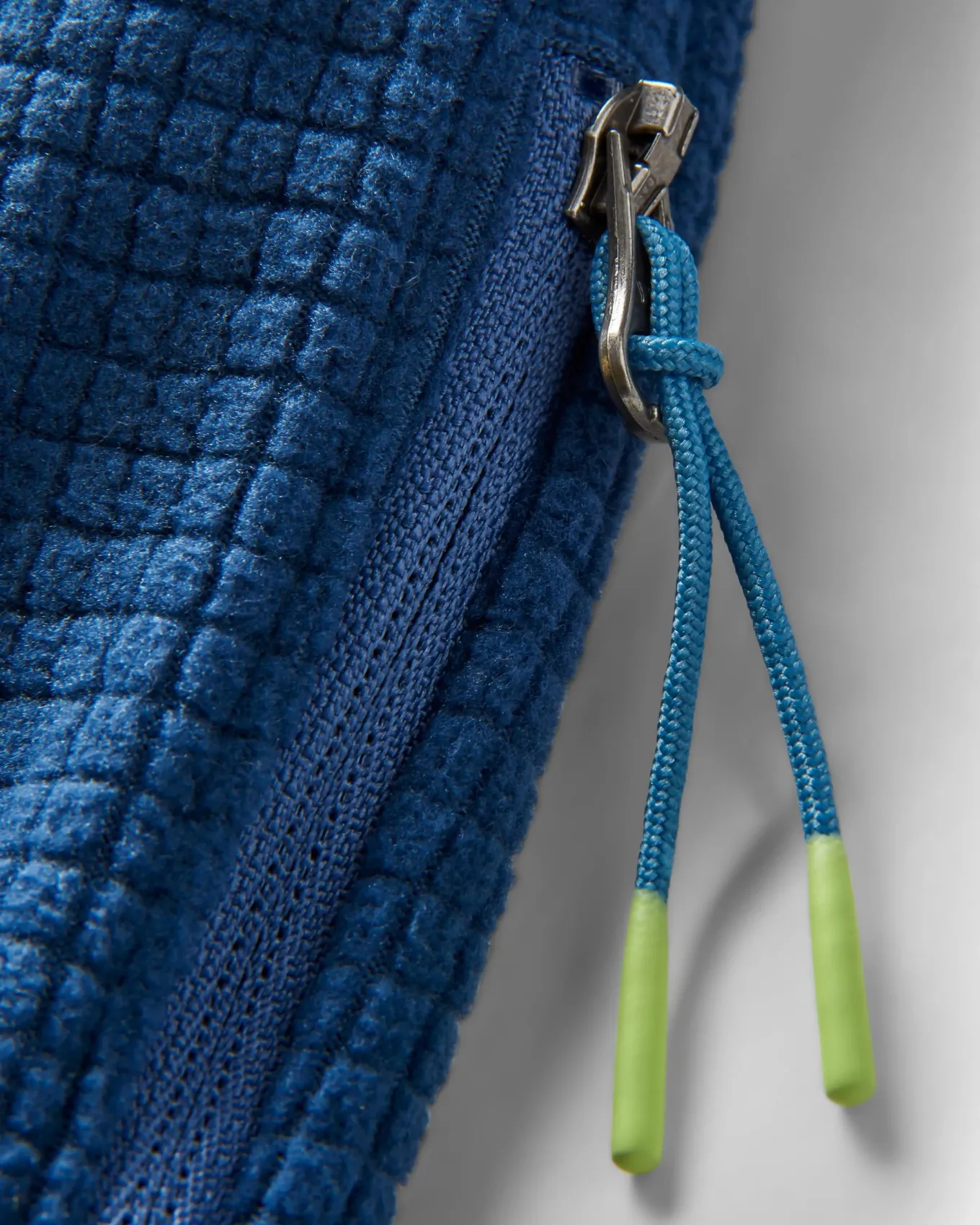 Point recycelter Grid Polar Fleece Kapuzenpullover - Dunkler Denim