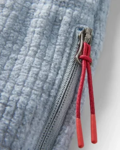 Point recycelter Grid Polar Fleece Kapuzenpullover - Graumeliert