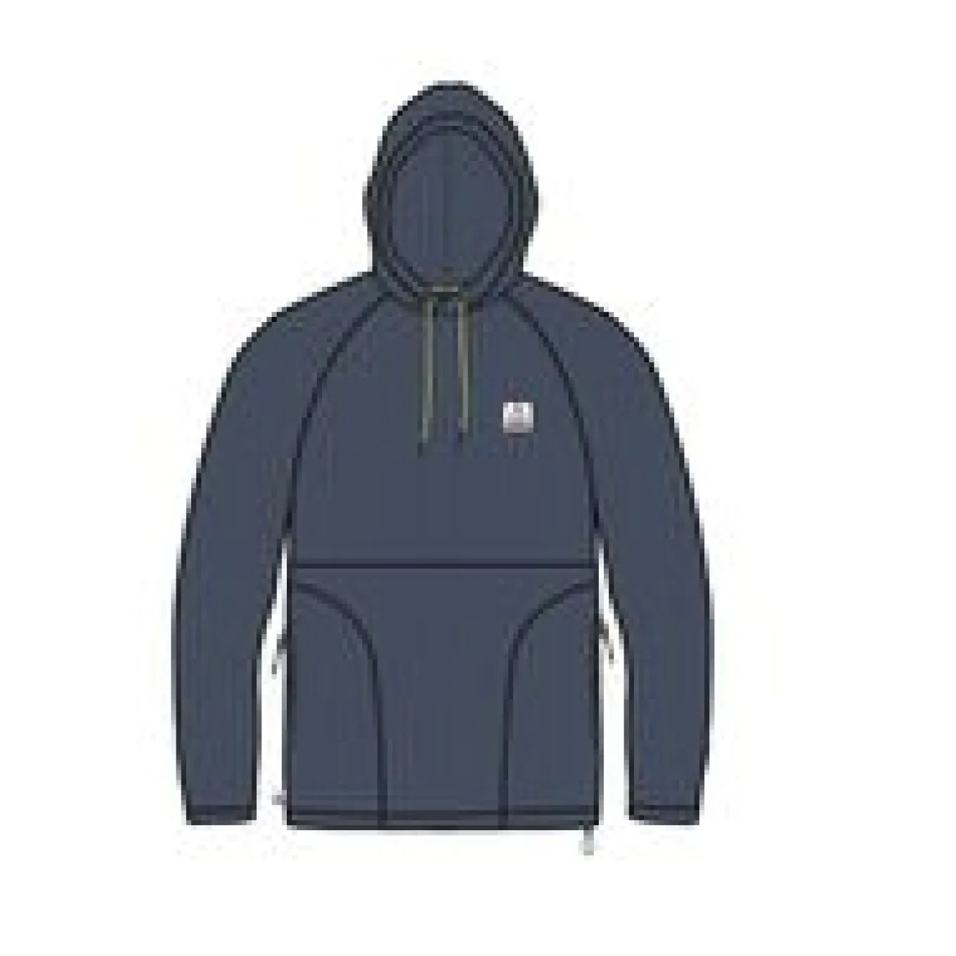 Point recycelter Grid Polar Fleece Kapuzenpullover - Dunkler Denim
