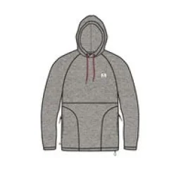 Point recycelter Grid Polar Fleece Kapuzenpullover - Graumeliert