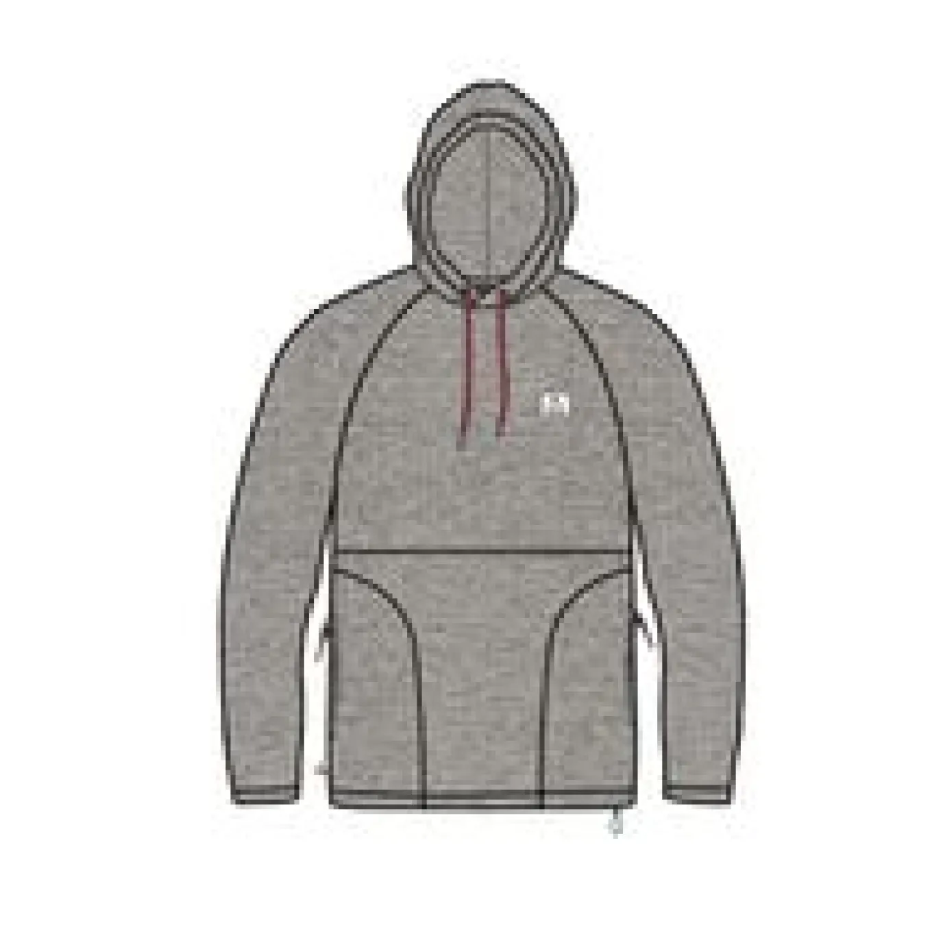 Point recycelter Grid Polar Fleece Kapuzenpullover - Graumeliert